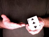 magician shows spectator bluff card