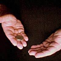 Finger Palm Vanish Magic Trick Coin